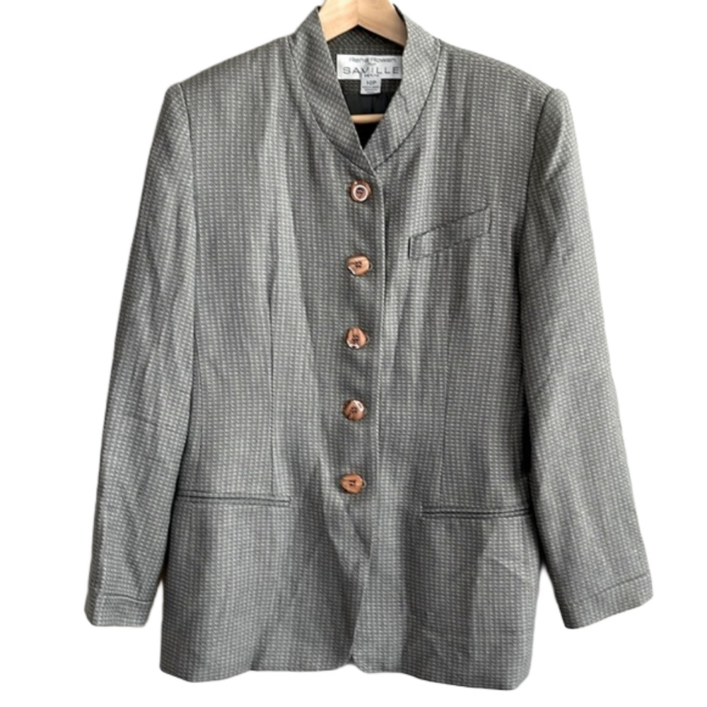 Vintage RENA ROWAN for Saville Size 10P Olive Tweed Mandarin  🇨🇦* flaw*